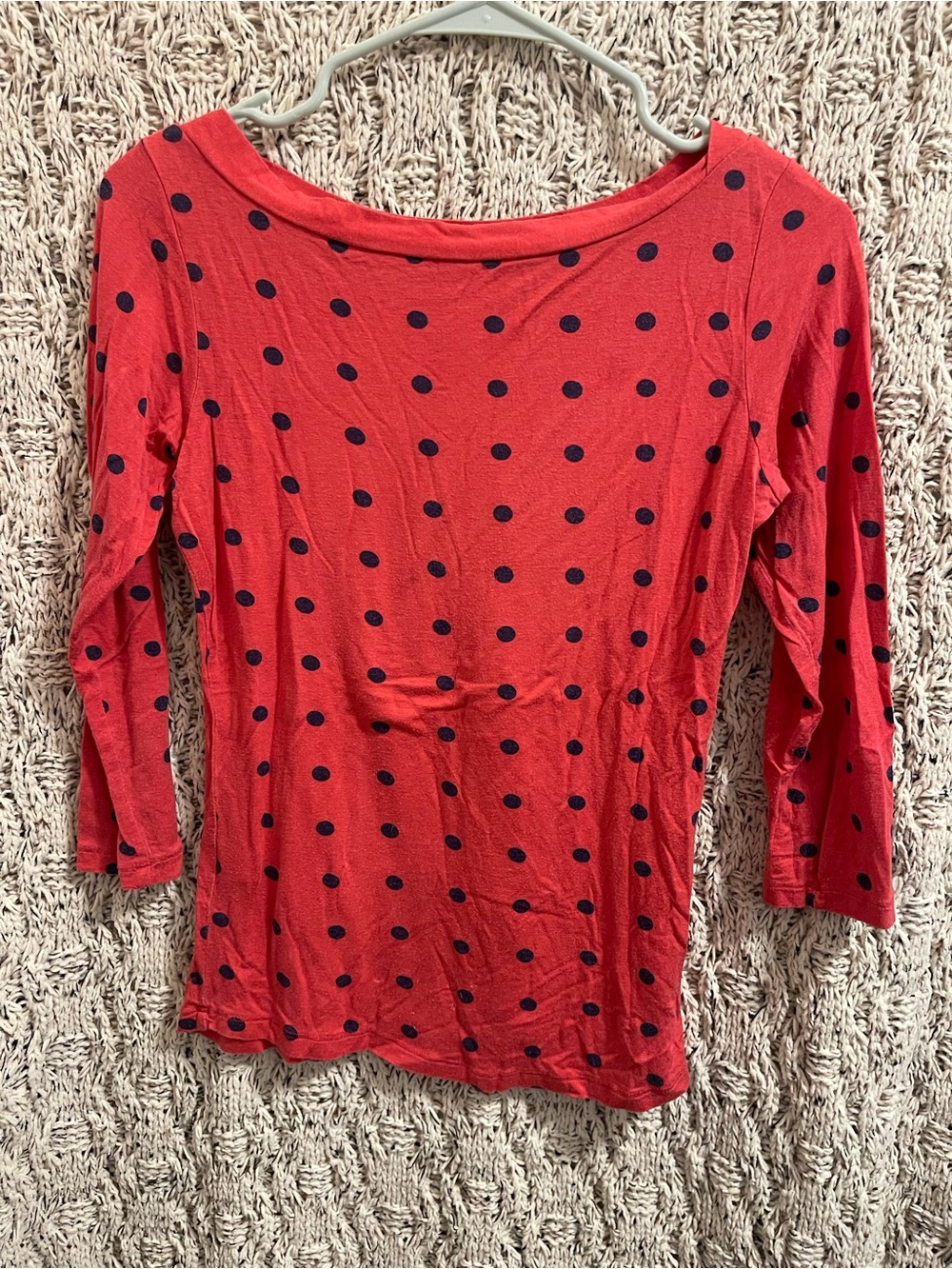 Kenar Red Long Sleeve Polka Dot Top